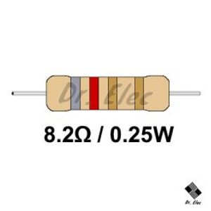 مقاومت 8.2 اهم 0.25 وات (حداقل خرید 50 عدد)