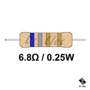 مقاومت 6.8 اهم 0.25 وات (حداقل خرید 50 عدد)
