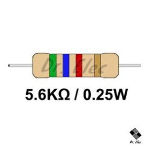 مقاومت 5.6k اهم 0.25 وات (حداقل خرید 50 عدد)