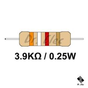 مقاومت 3.9k اهم 0.25 وات