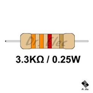 مقاومت 3.3k اهم 0.25 وات (حداقل خرید 50 عدد)