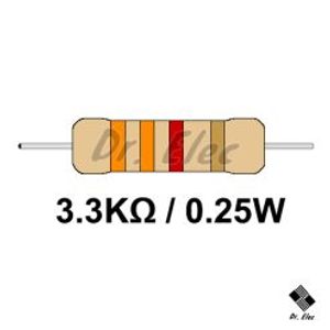 مقاومت 3.3k اهم 0.25 وات