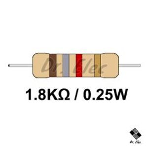 مقاومت 1.8k اهم 0.25 وات (حداقل خرید 50 عدد)
