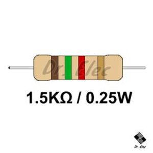 مقاومت 1.5k اهم 0.25 وات (حداقل خرید 50 عدد)
