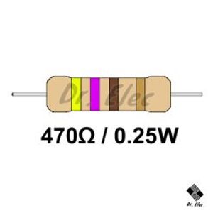 مقاومت 470 اهم 0.25 وات (حداقل خرید 50 عدد)