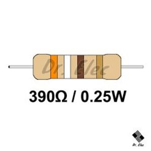 مقاومت 390 اهم 0.25 وات (حداقل خرید 50 عدد)