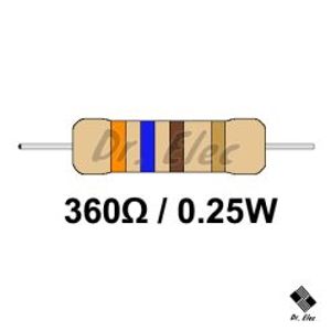 مقاومت 360 اهم 0.25 وات (حداقل خرید 50 عدد)
