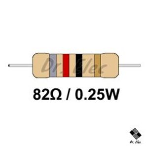 مقاومت 82 اهم 0.25 وات (حداقل خرید 50 عدد)