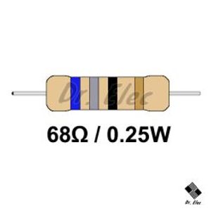 مقاومت 68 اهم 0.25 وات (حداقل خرید 50 عدد)