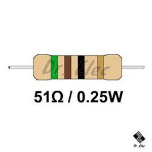 مقاومت 51 اهم 0.25 وات (حداقل خرید 50 عدد)