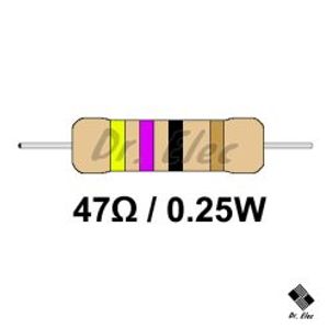 مقاومت 47 اهم 0.25 وات (حداقل خرید 50 عدد)