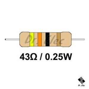 مقاومت 43 اهم 0.25 وات (حداقل خرید 50 عدد)