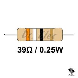 مقاومت 39 اهم 0.25 وات (حداقل خرید 50 عدد)