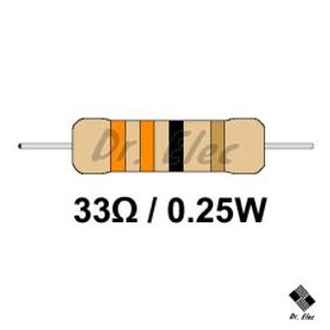 مقاومت 33 اهم 0.25 وات (حداقل خرید 50 عدد)