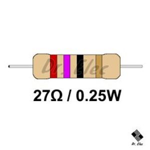 مقاومت 27 اهم 0.25 وات (حداقل خرید 50 عدد)