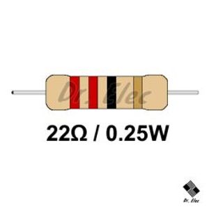 مقاومت 22 اهم 0.25 وات (حداقل خرید 50 عدد)