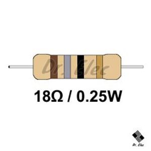 مقاومت 18 اهم 0.25 وات (حداقل خرید 50 عدد)