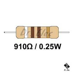 مقاومت 910 اهم 0.25 وات (حداقل خرید 50 عدد)
