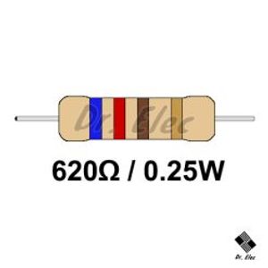 مقاومت 620 اهم 0.25 وات (حداقل خرید 50 عدد)