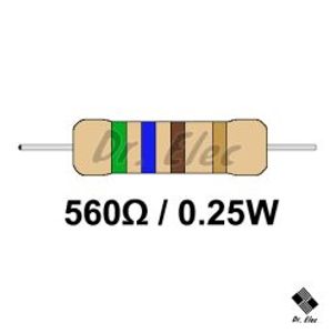 مقاومت 560 اهم 0.25 وات (حداقل خرید 50 عدد)