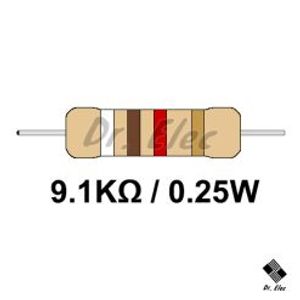 مقاومت 9.1k اهم 0.25 وات