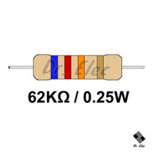 مقاومت 62k اهم 0.25 وات