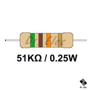مقاومت 51k اهم 0.25 وات (حداقل خرید 50 عدد)