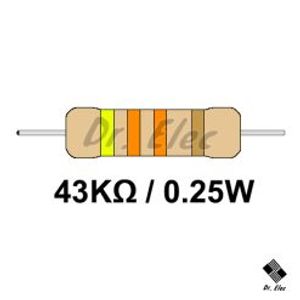 مقاومت 43k اهم 0.25 وات (حداقل خرید 50 عدد)
