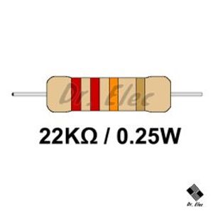 مقاومت 22k اهم 0.25 وات (حداقل  خرید 50 عدد)
