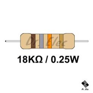 مقاومت 18k اهم 0.25 وات (حداقل خرید 50 عدد)