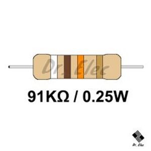 مقاومت 91k اهم 0.25 وات (حداقل خرید 50 عدد)