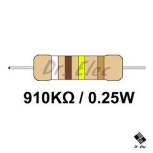 مقاومت 910k اهم 0.25 وات (حداقل خرید 50 عدد)