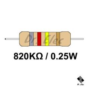 مقاومت 820k اهم 0.25 وات