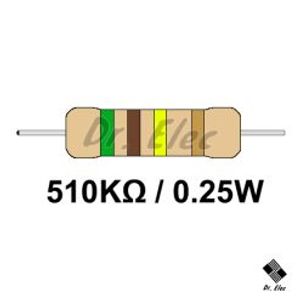 مقاومت 510k اهم 0.25 وات (حداقل خرید 50 عدد)