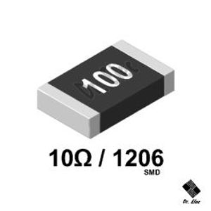 مقاومت 10 اهم SMD پکیج 1206 (حداقل خرید 100 عدد)