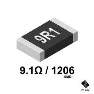 مقاومت 9.1 اهم SMD پکیج 1206 (حداقل خرید 100 عدد)