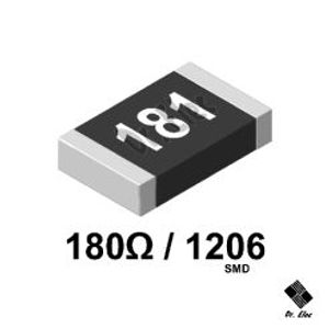 مقاومت 180 اهم SMD پکیج 1206 (حداقل خرید 100 عدد)