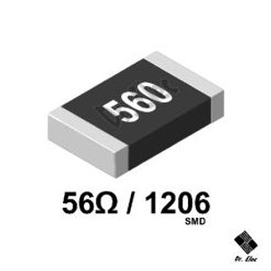 مقاومت 56 اهم SMD پکیج 1206 (حداقل خرید 100 عدد)