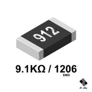 مقاومت 9.1K اهم SMD پکیج 1206