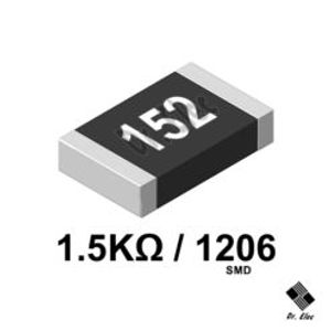 مقاومت 1.5K اهم SMD پکیج 1206 (حداقل خرید 100 عدد)