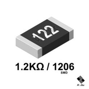 مقاومت 1.2K اهم SMD پکیج 1206 (حداقل خرید 100 عدد)
