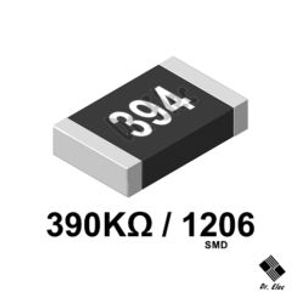 مقاومت 390K اهم SMD پکیج 1206 (حداقل خرید 100 عدد)
