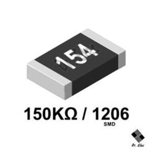 مقاومت 150K اهم SMD پکیج 1206 (حداقل خرید 100 عدد)