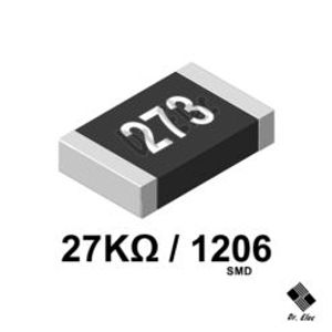 مقاومت 27K اهم SMD پکیج 1206