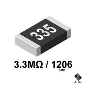 مقاومت 3.3M اهم SMD پکیج 1206 (حداقل خرید 100 عدد)