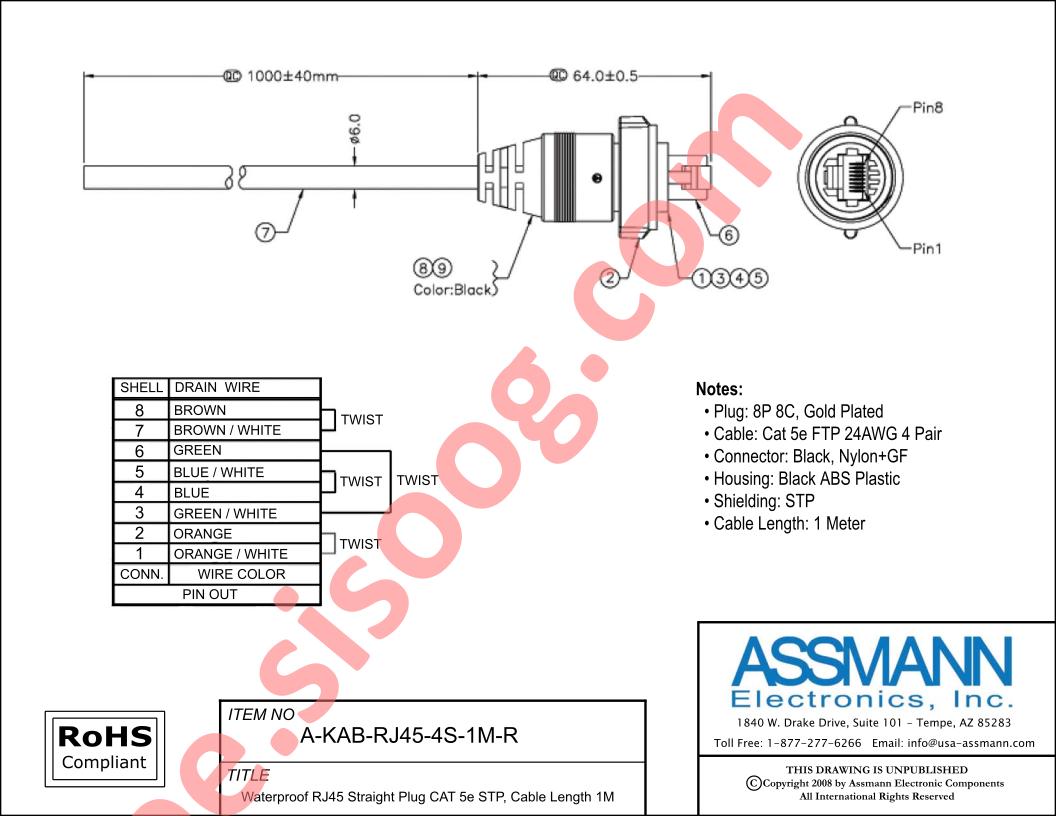 A-KAB-RJ45-4S-1M-R