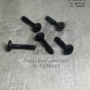 خودکار بدون نوک (BZ) نیم رزوه چهارسو 22×5 – آبکاری کروماته مشکی