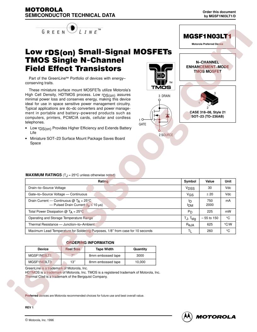 MGSF1N03LT1