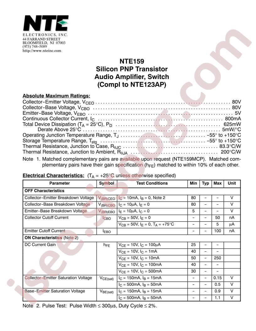 NTE159MCP
