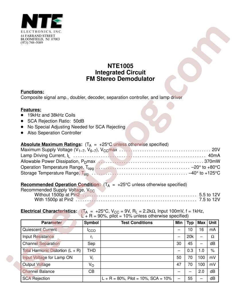 NTE1005